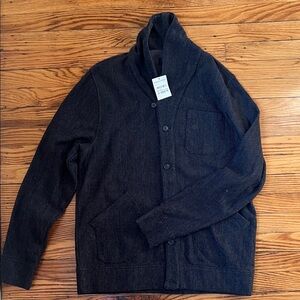 NWT Nordstrom Grey Phantom Herringbone Men's Cardigan size L